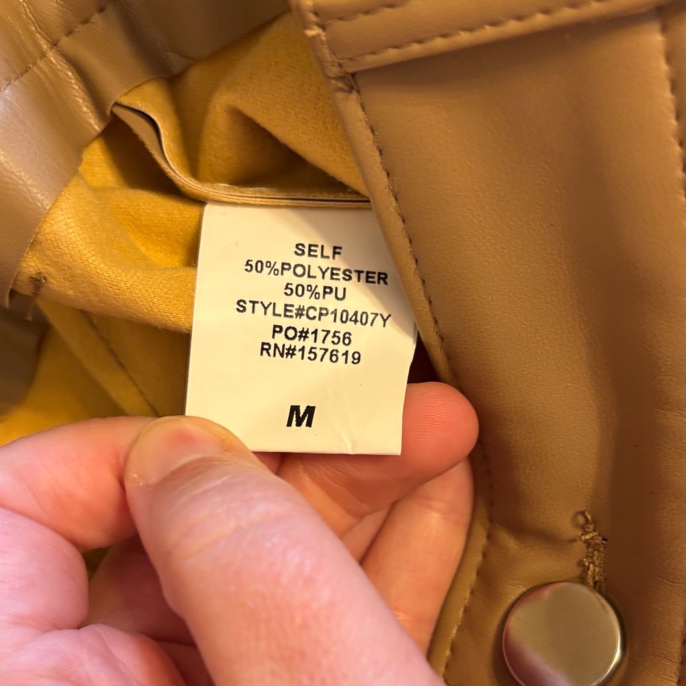 NWT Tan Leather Shorts with Fringe - Picture 8 of 9